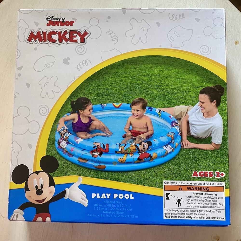 Disney Junior Mickey Play Pool Ages 2+ NEW‎ 3 Ring Inflatable Swimming Pool.